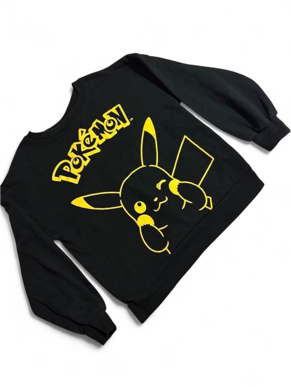 Pokemon Pikachu Yellow Graphic Sweatshirt — Size M (7/8)